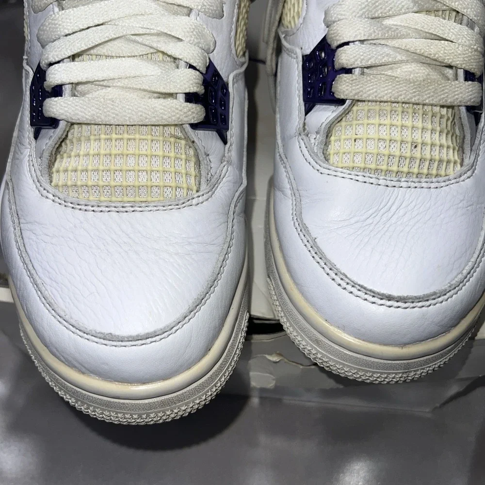 Jordan 4 Retro Mid Purple Metallic Size 8.5 White/Court Purple | CT8527-115